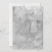 Graue und rosafarbene Aquarelldusche Einladung (Rückseite)