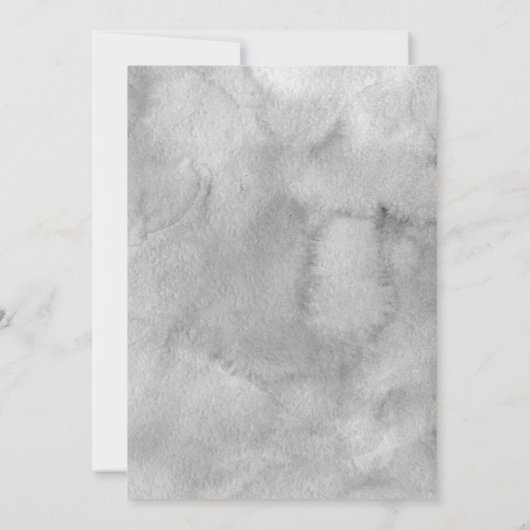 Graue und rosafarbene Aquarelldusche Einladung (Rückseite)