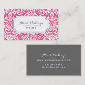 Graue und rosafarbene Blütenstaube Visitenkarte (Vorne/Hinten)