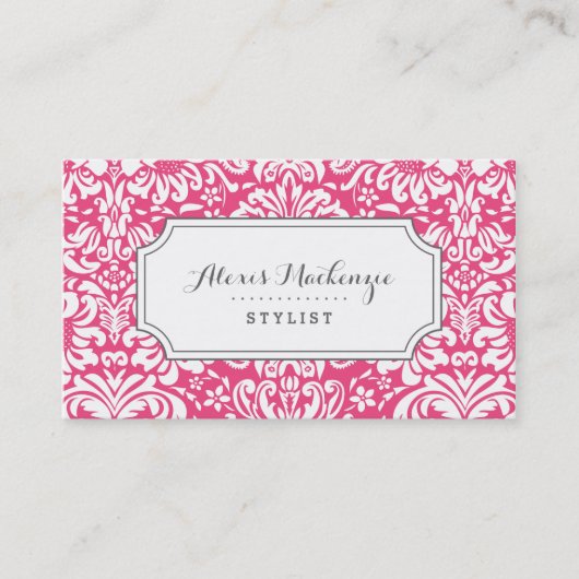 Graue und rosafarbene Blütenstaube Visitenkarte (Vorderseite)