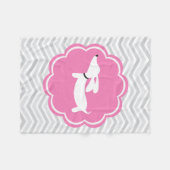 Graue und rosafarbene Dackel Hunde Dackel Kindersc Fleecedecke (Vorderseite (Horizontal))