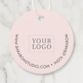 Graue und rosafarbene kleine Unternehmen Vielen Da Geschenkanhänger (Rückseite)