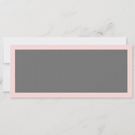 Graue und rosafarbene obere Tischkarte Einladung (Rückseite)