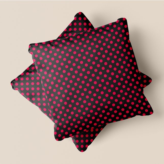 Graue und rosafarbene Polka-Punkte Kissen (Grey & Pink Chic Polka Dots Throw Pillow)