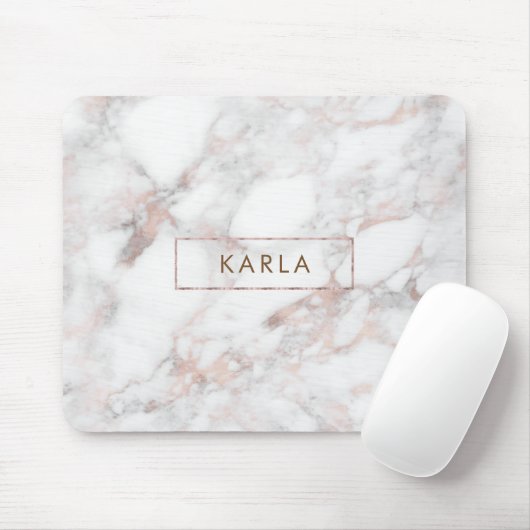Graue und Rose-Gold-Imitate Marmor Mousepad (Mit Mouse)
