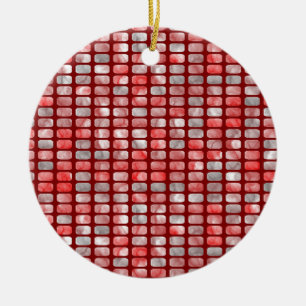 Graue und rote Blöcke Keramik Ornament