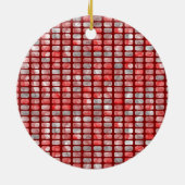 Graue und rote Blöcke Keramik Ornament (Hinten)