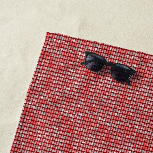 Graue und rote Blöcke Strandtuch (Beispiel)