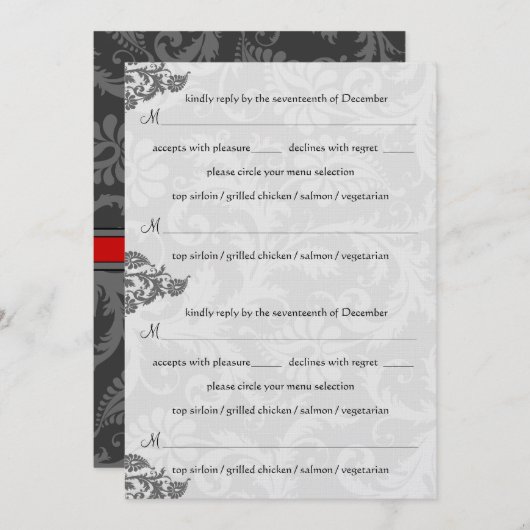 Graue und rote Damaskus Swirl UAWG Postkarte (Vorne/Hinten)