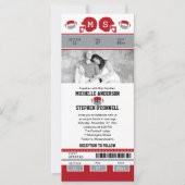 Graue und rote Fußball-Hochzeit Einladung (Vorderseite)