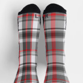 Graue und rote Kariert Socken (Oben)