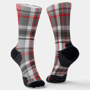 Graue und rote Kariert Socken