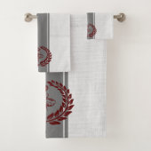 Graue und rote königliche Biene gestreift Badhandtuch Set (Insitu)