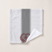 Graue und rote königliche Biene gestreift Badhandtuch Set (Waschlappen)