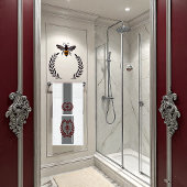 Graue und rote königliche Biene gestreift Badhandtuch Set