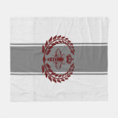 Graue und rote königliche Biene gestreift Fleecedecke (Vorderseite (Horizontal))