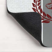 Graue und rote königliche Biene gestreift Mousepad (Ecke)