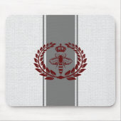 Graue und rote königliche Biene gestreift Mousepad (Vorne)