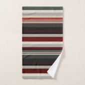 Graue und rote Streifen werfen Kissen Badhandtuch Set (Handtuch)