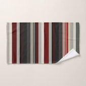 Graue und rote Streifen werfen Kissen Badhandtuch Set (Handtuch)