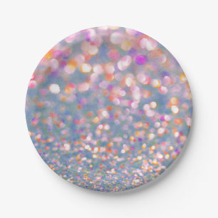 Graue und sanft rosa Konfetti-Papierplatte Pappteller
