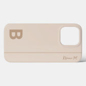 Graue und schwache Minimal Moderne Anfangsmonogram Case-Mate iPhone Hülle (Rückseite (Horizontal))