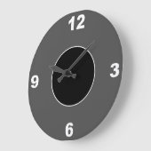 Graue und Schwarz-weiße Nummern Wall Clock Große Wanduhr (Winkel)