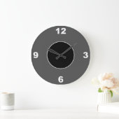 Graue und Schwarz-weiße Nummern Wall Clock Große Wanduhr (Zuhause)