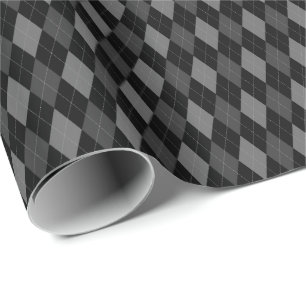 Graue und schwarze Argyle-Geschenkpapier Geschenkpapier