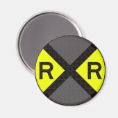 Graue und schwarze Bahnübergänge Magnet (Vorderseite/Rückseite)