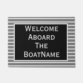 Graue und schwarze Begrüßung an Bord Boot Doormat Fußmatte