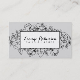 Graue und schwarze BlumenVisitenkarte Visitenkarte