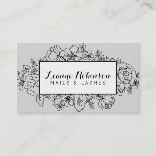 Graue und schwarze BlumenVisitenkarte Visitenkarte