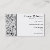 Graue und schwarze BlumenVisitenkarte Visitenkarte (Rückseite)