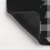 Graue und schwarze Buffalo Karierte Flannel Weihna Mousepad (Ecke)