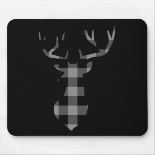 Graue und schwarze Buffalo Karierte Flannel Weihna Mousepad