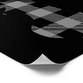 Graue und schwarze Buffalo Karierte Flannel Weihna Poster (Ecke)