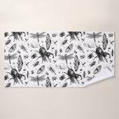 Graue und schwarze Bugs Badehandtuch (Badehandtuch)