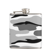 Graue und schwarze Camouflage Flachmann (Vorderseite)