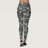Graue und schwarze Camouflage-Strumpfhosen Leggings (Rückseite)