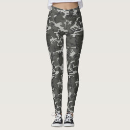 Graue und schwarze Camouflage-Strumpfhosen Leggings