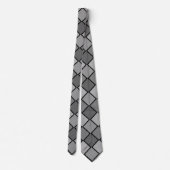 Graue und schwarze Checked Necktie Krawatte (Rückseite)