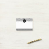 Graue und schwarze Chevronen mit benutzerdefiniert Post-it Klebezettel (Auf Schreibtisch)