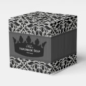 Graue und schwarze Damasken, handgefertigte Seife Geschenkschachtel (Vorderseite)