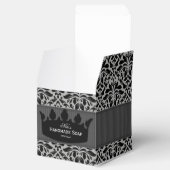 Graue und schwarze Damasken, handgefertigte Seife Geschenkschachtel (Geöffnet)