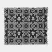 Graue und schwarze geometrische Quadrate Fleecedecke (Vorderseite (Horizontal))