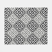 Graue und schwarze griechische Schlüsselmotive Fleecedecke (Vorderseite (Horizontal))