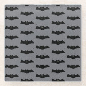 Graue und schwarze Halloween-Fledermäuse Glasuntersetzer (Vorderseite)