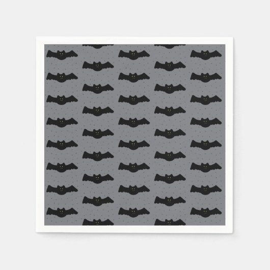 Graue und schwarze Halloween-Fledermäuse Serviette (Vorderseite)