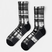 Graue und schwarze Karierte Gegenwart Socken (Links)